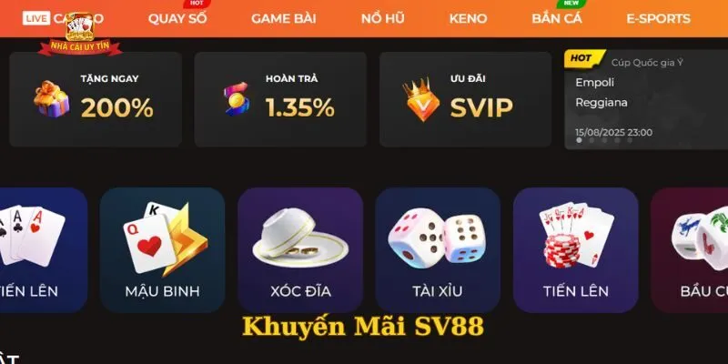 Khám phá những chương trình ưu đãi khuyến mãi SV88 độc nhất